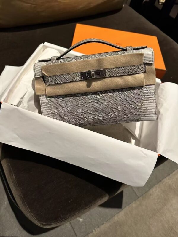 i1702354497_9729_0-1 Liu Factory Bags Kelly Pochette Lizard Leather Original Color Silver Hardware 22cm Full Handmade