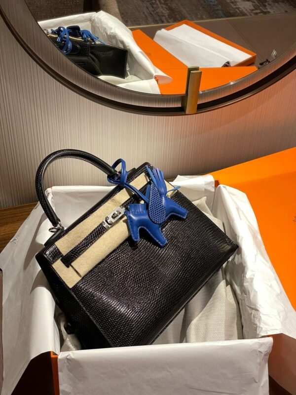 i1702699516_9008_0 Liu Factory Kelly Lizard Leather CK89 Black Silver Hardware 25cm Full Handmade