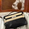 i1702700742_6508_0 Liu Factory Mini Kelly Pochette Lizard Leather CK89 Black Silver Hardware 22cm Full Handmade