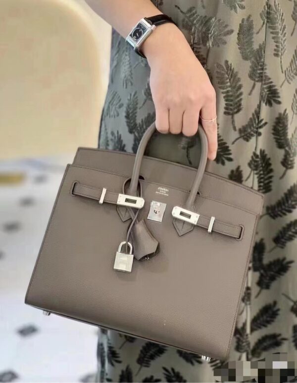 i1726288832_2735_0 Liu Factory Factory Birkin Epsom Leather Deep Grey Silver Hardware 25cm Full Handmade