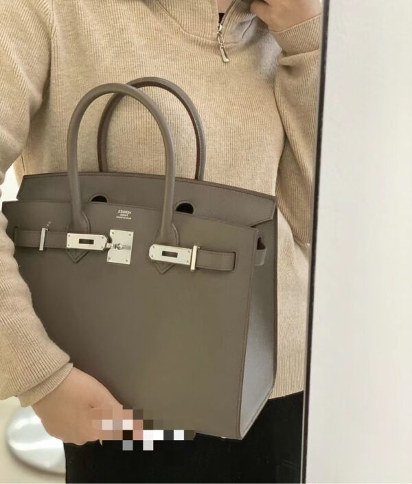 i1726288856_871_0 Liu Factory Factory Birkin Epsom Leather Deep Grey Silver Hardware 25cm Full Handmade