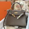 i1732778574_5393_0 Liu Factory Kelly Togo Leather CK18 Etoupe Grey Gold Hardware 25cm Full Handmade