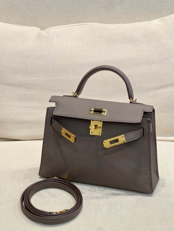 i1733194019_7656_0 Liu Factory Mini Kelly Epsom Leather Medium Grey Gold Hardware 19cm Full Handmade