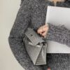 i1736750372258_9795_0_0 Liu Factory Mini Kelly Pochette Shiny Porosus Crocodile Medium Grey Silver Hardware 22cm Full Handmade