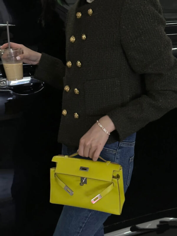 i1739771771850_413_0_0 Liu Factory Kelly Pochette Swift Leather Lemon Yellow Light Gold Hardware 22cm Full Handmade