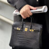 i1775360658526_1024_0_0 Liu Factory Birkin Matte Alligator Crocodile CK89 Black Gold Hardware 25cm Full Handmade