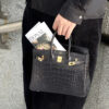 i1775360692168_9002_0_0 Liu Factory Birkin Matte Alligator Crocodile CK89 Black Gold Hardware 25cm Full Handmade