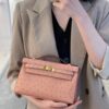 i1779858521457_2177_0_0 Liu Factory Mini Kelly Pochette Ostrich Leather CK94 Cream Pink Gold Hardware 22cm Full Handmade