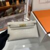 wsxc1746720983583_2 Liu Factory Mini Kelly Pochette Matte Alligator Crocodile Cream White Gold Hardware 22cm Full Handmade