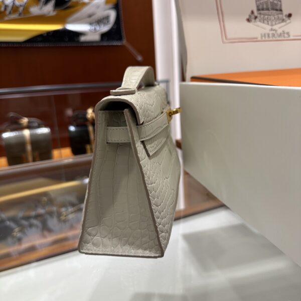 wsxc1746720983583_3 Liu Factory Mini Kelly Pochette Matte Alligator Crocodile Cream White Gold Hardware 22cm Full Handmade