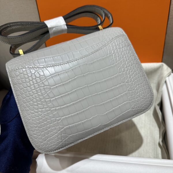 wsxc1763744088217_2 Liu Factory Factory Constance Matte Alligator Crocodile CK80 Pearl Grey Gold Hardware 18cm Full Handmade