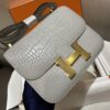 wsxc1763744088217_6 Liu Factory Factory Constance Matte Alligator Crocodile CK80 Pearl Grey Gold Hardware 18cm Full Handmade