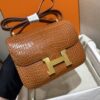 wsxc1763744177091_0-1 Liu Factory Factory Constance Matte Alligator Crocodile CK37 Golden Brown Gold Hardware 18cm Full Handmade