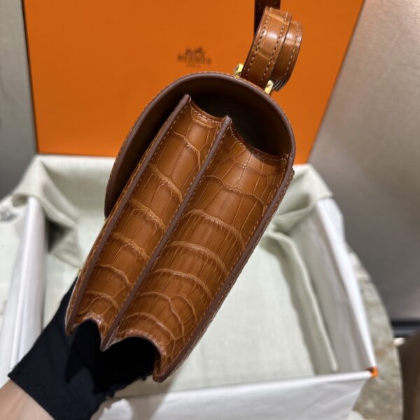 wsxc1763744177091_2 Liu Factory Factory Constance Matte Alligator Crocodile CK37 Golden Brown Gold Hardware 18cm Full Handmade