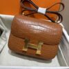 wsxc1763744177091_3 Liu Factory Factory Constance Matte Alligator Crocodile CK37 Golden Brown Gold Hardware 18cm Full Handmade