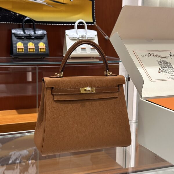 wsxc1764078251820_0-1 Liu Factory Factory Kelly Touch Togo & Matte Crocodile CK37 Golden Brown Silver Hardware 25cm Full Handmade