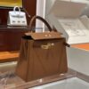 wsxc1764078251820_3 Liu Factory Factory Kelly Touch Togo & Matte Crocodile CK37 Golden Brown Silver Hardware 25cm Full Handmade