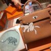 wsxc1764078254998_0 Liu Factory Factory Kelly Touch Togo & Matte Crocodile CK37 Golden Brown Silver Hardware 25cm Full Handmade