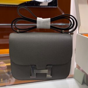 wsxc1773825508170_0 Liu Factory Constance Epsom Leather Deep Grey Silver Hardware 18cm Full Handmade