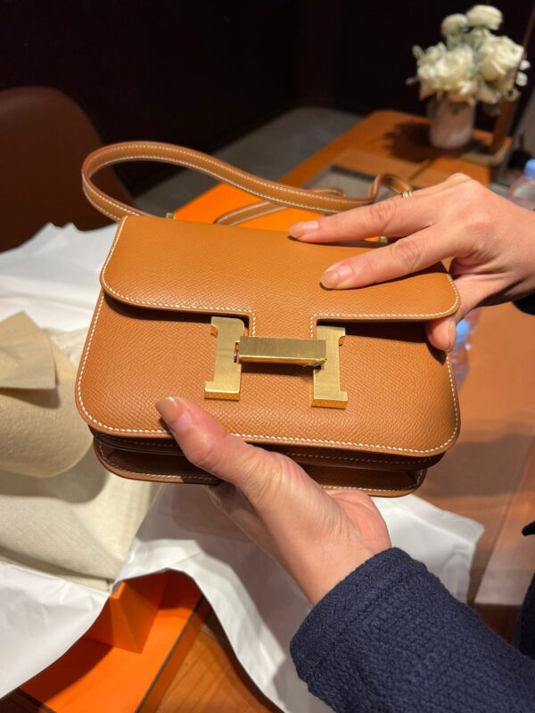 wsxc1773825553342_1 Liu Factory Constance Epsom Leather Golden Brown Gold Hardware 18cm Full Handmade