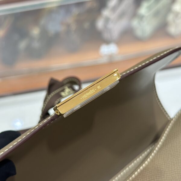 wsxc1773825583951_3 Liu Factory Constance Epsom Leather Etoupe Grey Gold Hardware 18cm Full Handmade