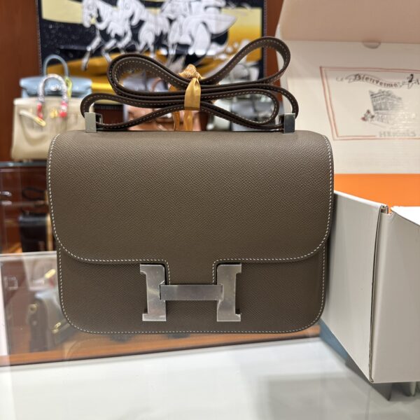 wsxc1773825620426_0-1 Liu Factory Constance Epsom Leather Etoupe Grey Silver Hardware 18cm Full Handmade