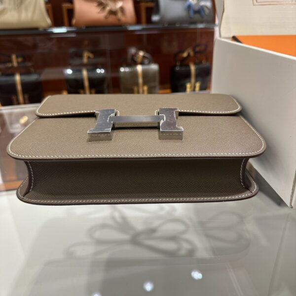 wsxc1773825620426_4 Liu Factory Constance Epsom Leather Etoupe Grey Silver Hardware 18cm Full Handmade