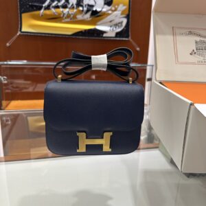 wsxc1773825629149_0 Liu Factory Constance Epsom Leather Gem Blue Gold Hardware 18cm Full Handmade