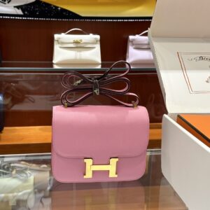 wsxc1773825657403_0 Liu Factory Constance Epsom Leather Rose Pink Gold Hardware 18cm Full Handmade