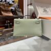 wsxc1774173150302_1 Liu Factory Kelly Pochette Swift Leather Light Green Silver Hardware 22cm Full Handmade