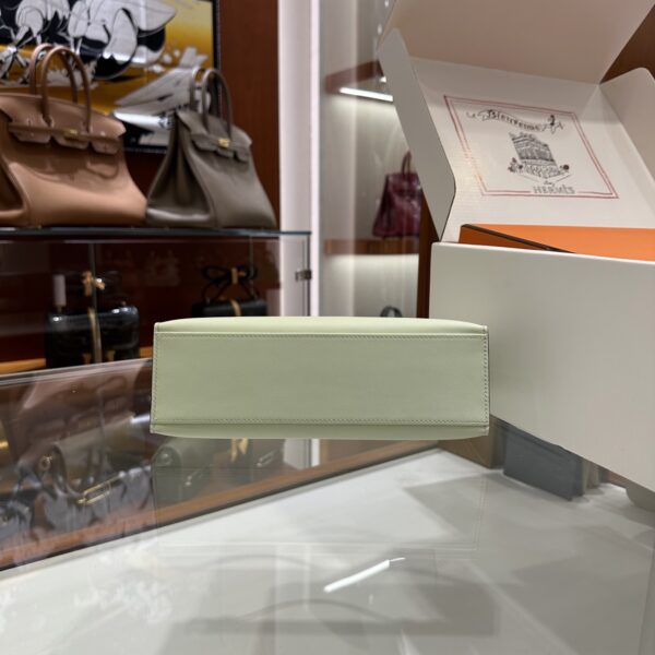 wsxc1774173150302_4 Liu Factory Kelly Pochette Swift Leather Light Green Silver Hardware 22cm Full Handmade