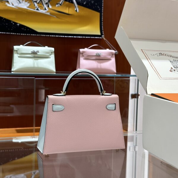 wsxc1774372268243_4 Liu Factory Mini Kelly Epsom Sakura Pink & Light Blue Gold Hardware 19cm Full Handmade