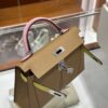 wsxc1774372274549_1 Liu Factory Mini Kelly Epsom Leather Brown & Pink & Yellow Silver Hardware 19cm Full Handmade