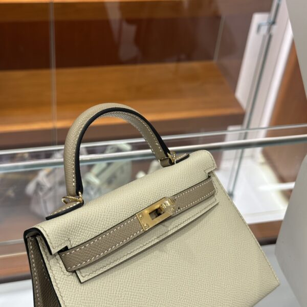 wsxc1774372291577_1 Liu Factory Mini Kelly Epsom Cream White & Etoupe Grey Gold Hardware 19cm Full Handmade