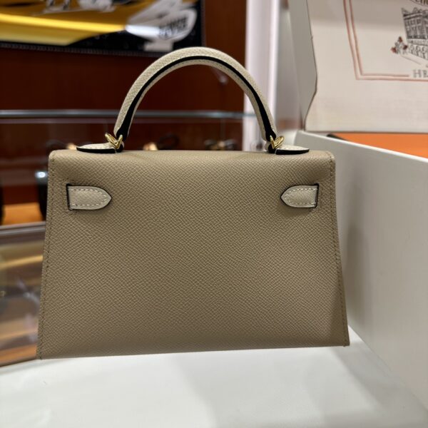 wsxc1774372297851_2 Liu Factory Mini Kelly Epsom Etoupe Grey & Cream White Gold Hardware 19cm Full Handmade