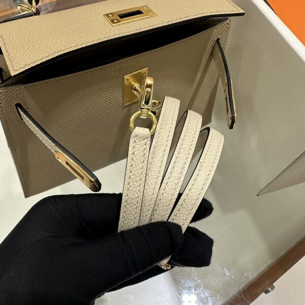 wsxc1774372297851_6 Liu Factory Mini Kelly Epsom Etoupe Grey & Cream White Gold Hardware 19cm Full Handmade