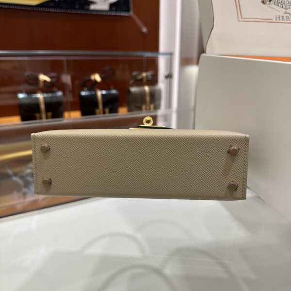 wsxc1774372297851_8 Liu Factory Mini Kelly Epsom Etoupe Grey & Cream White Gold Hardware 19cm Full Handmade
