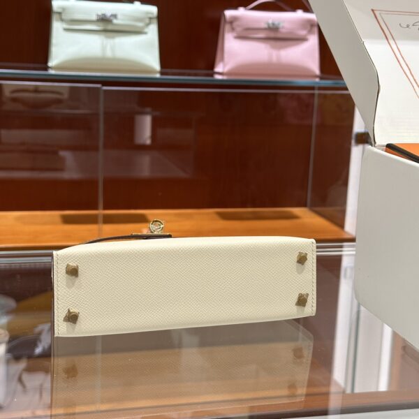 wsxc1774372304115_5 Liu Factory Mini Kelly Epsom Cream White & Golden Brown Gold Hardware 19cm Full Handmade