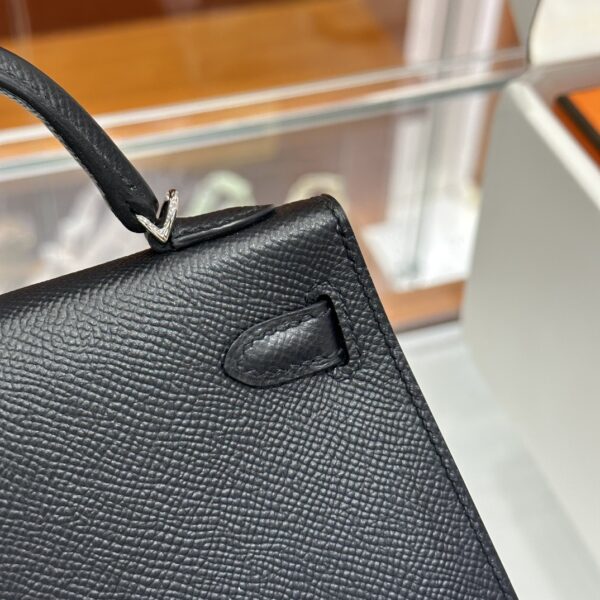 wsxc1774720686166_4 Liu Factory Mini Kelly Epsom Leather CK89 Black Silver Hardware 19cm Full Handmade