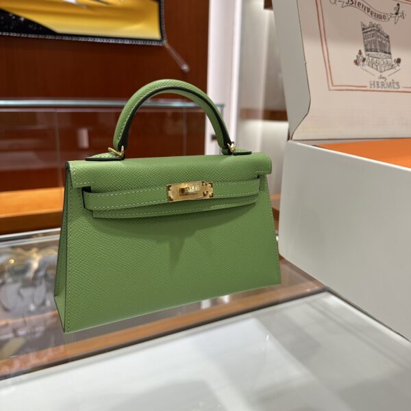wsxc1774720724039_0 Liu Factory Mini Kelly Epsom Leather Avocado Green Gold Hardware 19cm Full Handmade