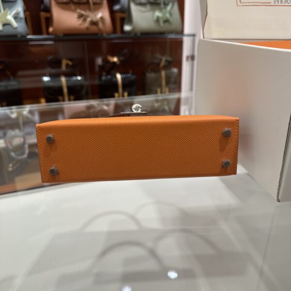 wsxc1774720737842_6 Liu Factory Mini Kelly Epsom Leather Orange Silver Hardware 19cm Full Handmade