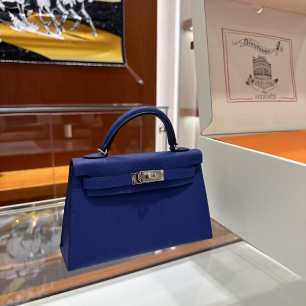 wsxc1774720761575_0-1 Liu Factory Mini Kelly Epsom Leather Shiny Blue Silver Hardware 19cm Full Handmade