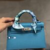 Liu Factory Mini Kelly Epsom Leather Sky Blue Gold Hardware 19cm Full Handmade