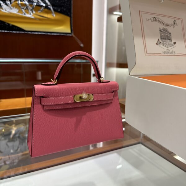 wsxc1774720805532_0 Liu Factory Mini Kelly Epsom Leather Rose Pink Gold Hardware 19cm Full Handmade