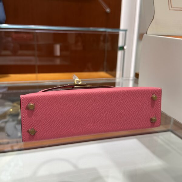 wsxc1774720805532_5 Liu Factory Mini Kelly Epsom Leather Rose Pink Gold Hardware 19cm Full Handmade