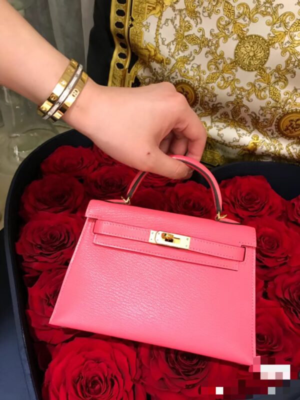 wsxc1774720813074_0 Liu Factory Mini Kelly Epsom Leather Rose Pink Gold Hardware 19cm Full Handmade
