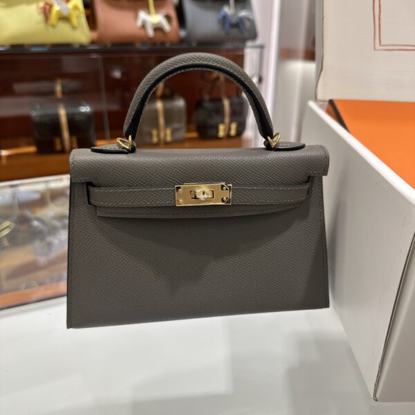 wsxc1775122573967_0-1 Liu Factory Mini Kelly Epsom Leather Medium Grey Gold Hardware 19cm Full Handmade