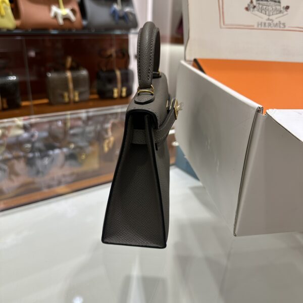 wsxc1775122573967_2 Liu Factory Mini Kelly Epsom Leather Medium Grey Gold Hardware 19cm Full Handmade
