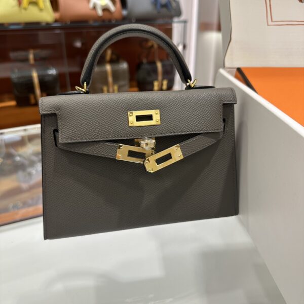 wsxc1775122573967_6 Liu Factory Mini Kelly Epsom Leather Medium Grey Gold Hardware 19cm Full Handmade