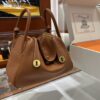 Liu Factory Lindy Togo Leather Golden Brown Gold Hardware 30cm Full Handmade